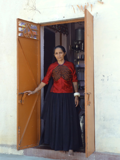 Indian woman in doorway